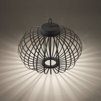 LED Akku Tischlampe IP44 Schwarz dimmbar Touch 37 cm