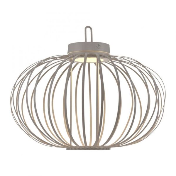 LED Akku Tischlampe IP44 Greige dimmbar Touch 2 W 37 cm