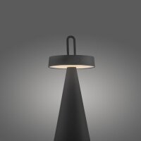 LED Akku Tischlampe Dimmer Touch IP44 28,9 cm Schwarz