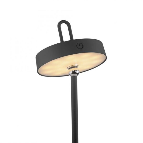 LED Akku Tischleuchte Schwarz Dimmer Touch IP44 47,2 cm