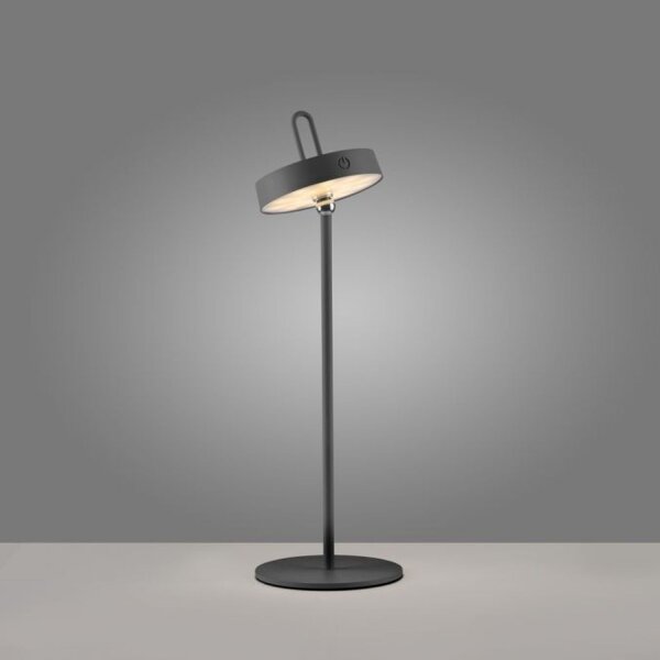 LED Akku Tischleuchte Schwarz Dimmer Touch IP44 47,2 cm