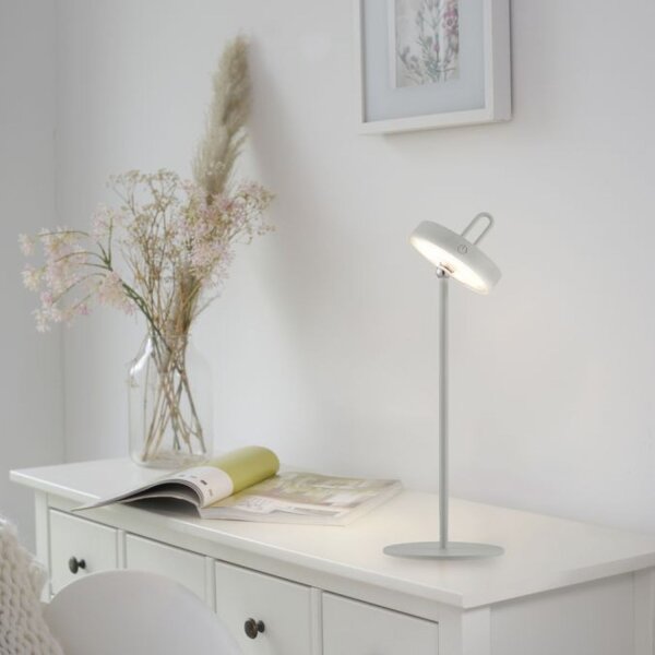 LED Akku Tischleuchte Greige Dimmer Touch IP44 47,2 cm