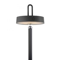 LED Akku Stehleuchte Schwarz Dimmer Touch IP44 125,2 cm