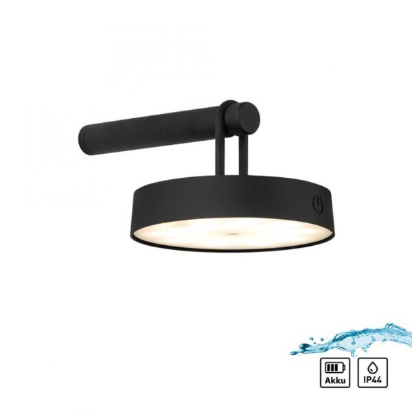 LED Wandlampe Dimmer Touch Schalter IP44 130 lm Schwarz