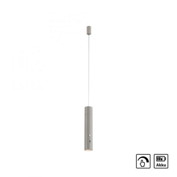 LED Akku Hängelampe Greige Metall Touch Dimmen 3000 K