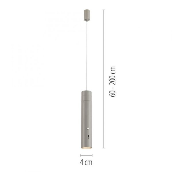 LED Akku Hängelampe Greige Metall Touch Dimmen 3000 K