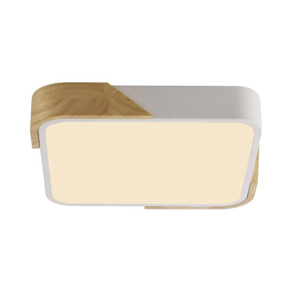 LED Deckenleuchte Holz L:32 cm Weiß Natur 3000 K