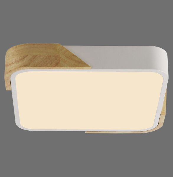 LED Deckenleuchte Holz L:32 cm Weiß Natur 3000 K