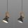 Flexible Pendelleuchte Schwarz Holz Metall E27 L:26 cm