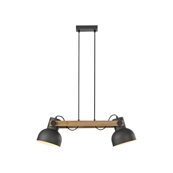 Industrial Pendelleuchte Holz Metall E27 flexibel