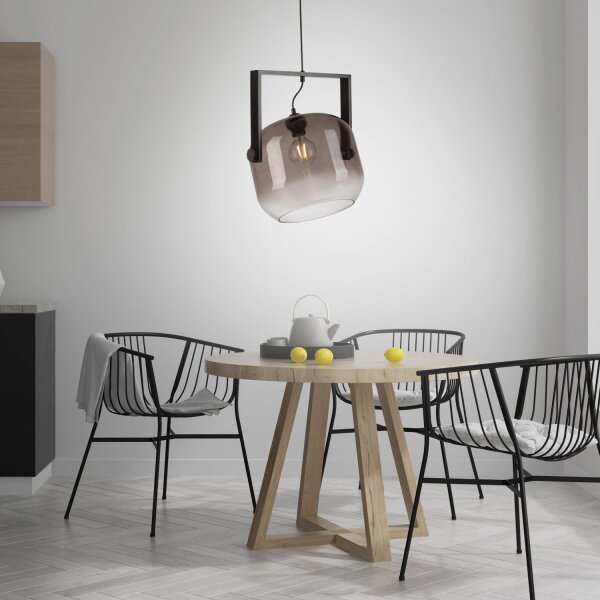 Blendarme Hängelampe Glas Metall L:35 cm E27 Industrie
