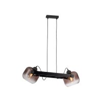 H&auml;ngelampe Glas Metall E27 68 cm 2-flammig schwenkbar