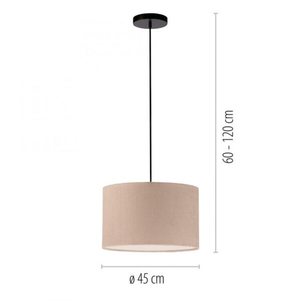Stoff Hängelampe blendarm Beige E27 Ø45 cm gemütlich