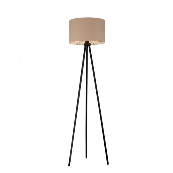 Dreibein Stehleuchte Stoff Beige blendarm E27 160 cm