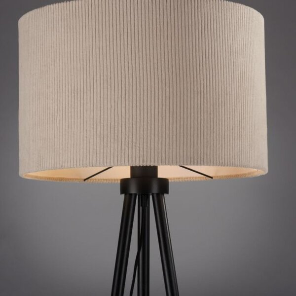 Dreibein Stehleuchte Stoff Beige blendarm E27 160 cm