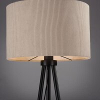 Dreibein Stehleuchte Stoff Beige blendarm E27 160 cm