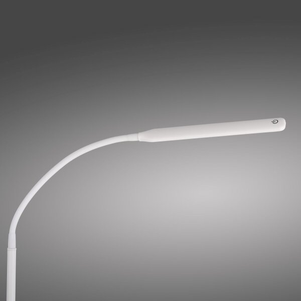 LED Stehleuchte Metall Weiß Touch 125 cm verstellbar