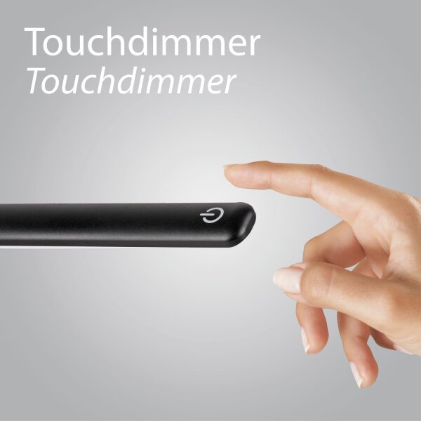 LED SchreibTischlampe Schwarz Touch 64 cm 6 W flexibel