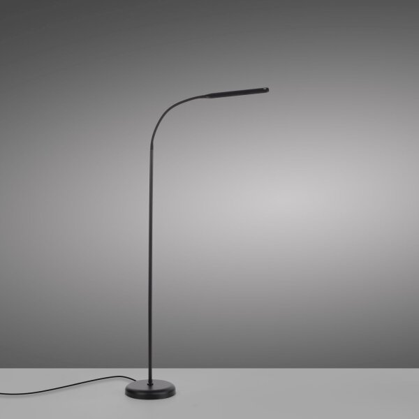 LED Stehleuchte Metall Schwarz Touch 125 cm verstellbar