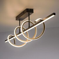 LED Deckenlampe Metall dimmbar 3000 K Schwarz Messing