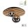 Wohnliche Deckenlampe Glaskugeln Holz G9 Ø38,5 cm Natur