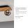 Wohnliche Deckenlampe Glaskugeln Holz G9 80 cm Natur