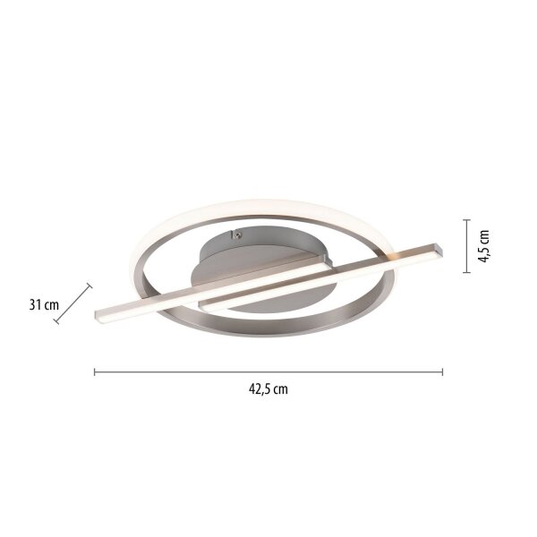 LED Deckenlampe Modern in Stahl L:42 cm 2100 lm dimmbar