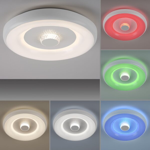 LED Deckenlampe Weiß RGB Beleuchtung mit Ø39 cm 2200 lm