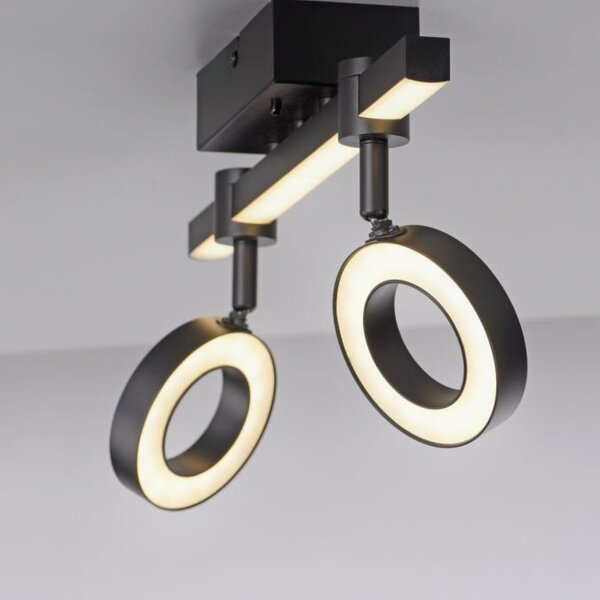 Verstellbarer LED Deckenspot Schwarz RGB Licht dimmbar