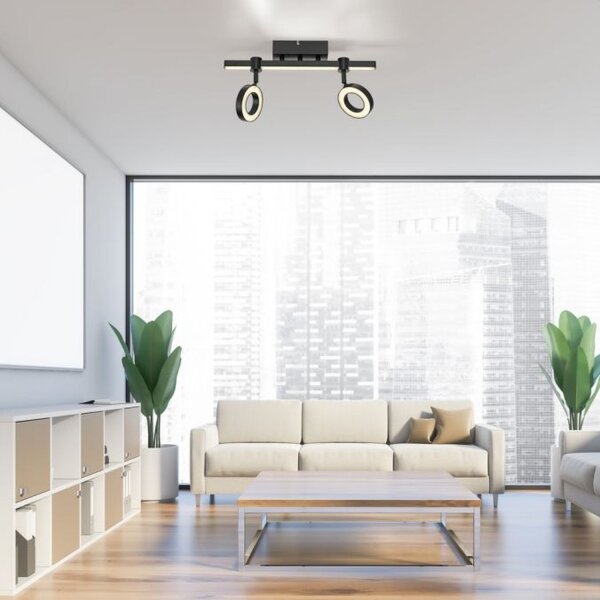Verstellbarer LED Deckenspot Schwarz RGB Licht dimmbar