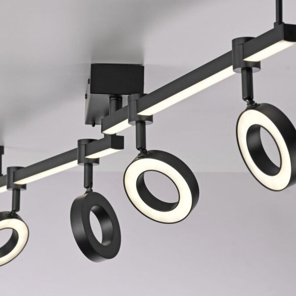 Beweglicher LED Deckenspot Schwarz RGB 114,5 cm dimmbar
