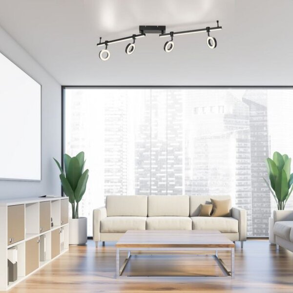 Beweglicher LED Deckenspot Schwarz RGB 114,5 cm dimmbar