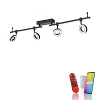 Beweglicher LED Deckenspot Schwarz RGB 114,5 cm dimmbar