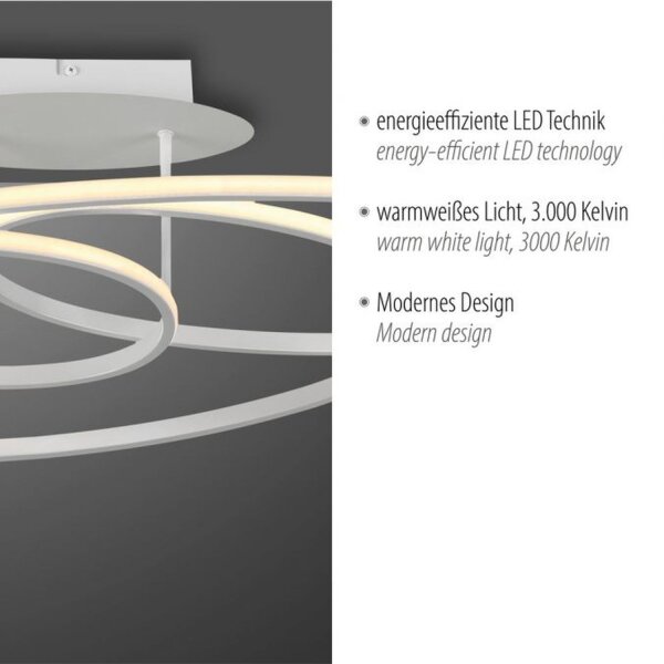 Dekorative LED Deckenleuchte Metall Weiß 3000 K Ringe