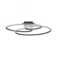 LED Deckenleuchte Metall Schwarz 3000 K Ringe dekorativ