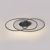 LED Deckenleuchte Metall Schwarz 3000 K Ringe dekorativ