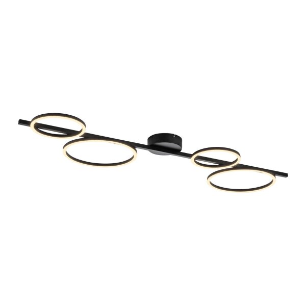 Schwarze LED Deckenlampe Metall 120 cm länglich 4850 lm
