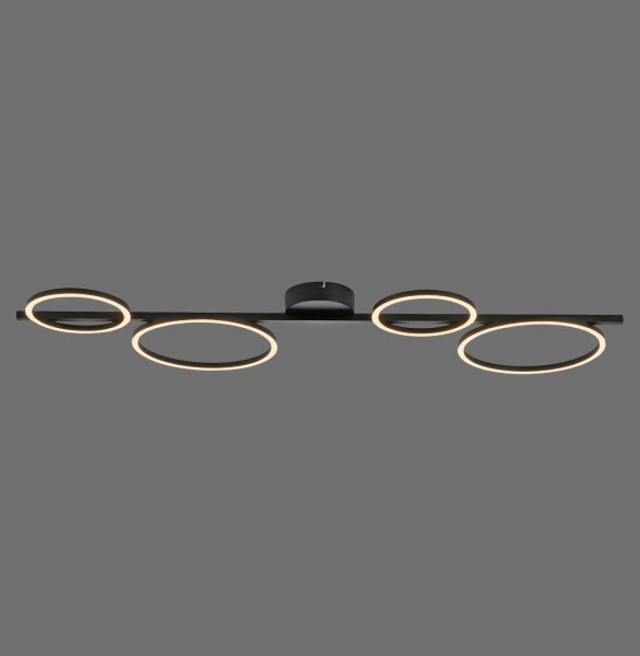 Schwarze LED Deckenlampe Metall 120 cm länglich 4850 lm