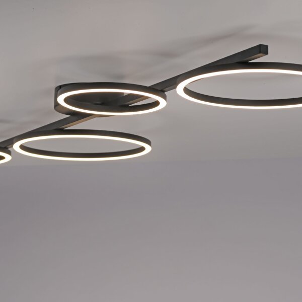 Schwarze LED Deckenlampe Metall 120 cm länglich 4850 lm