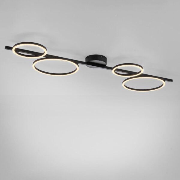 Schwarze LED Deckenlampe Metall 120 cm länglich 4850 lm