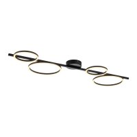 Schwarze LED Deckenlampe Metall 120 cm länglich 4850 lm