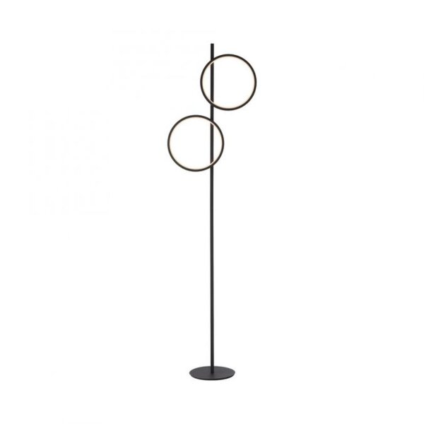 LED Stehleuchte Schwarz Metall Ringe 151 cm 1290 lm
