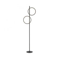 LED Stehleuchte Schwarz Metall Ringe 151 cm 1290 lm