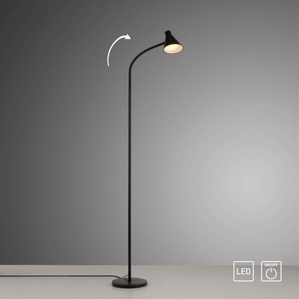LED Stehleuchte Schwarz Metall 150 cm 3000 K flexibel