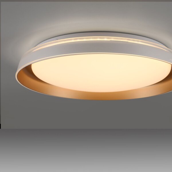 Blendarme LED Deckenlampe Weiß Messing Ø43 cm dimmbar