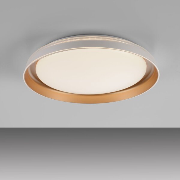 Blendarme LED Deckenlampe Weiß Messing Ø43 cm dimmbar