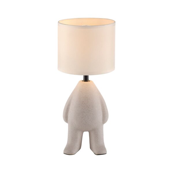 NachtTischlampe Keramik Stoff Teddy 38 cm E27 blendarm