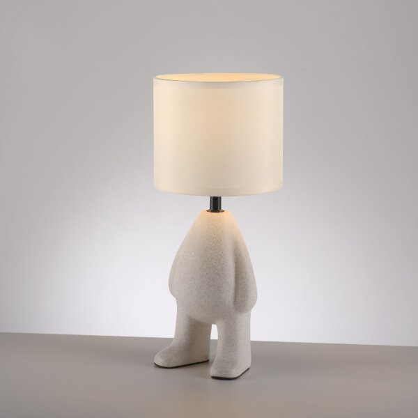 NachtTischlampe Keramik Stoff Teddy 38 cm E27 blendarm