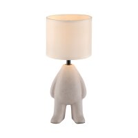 NachtTischlampe Keramik Stoff Teddy 38 cm E27 blendarm