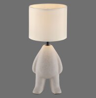 NachtTischlampe Keramik Stoff Teddy 38 cm E27 blendarm